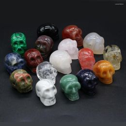 Pendant Necklaces Natural Stone Skull Shape Charms Agates For Making DIY Jewelry Necklace Accessories Size 20x30x25mm