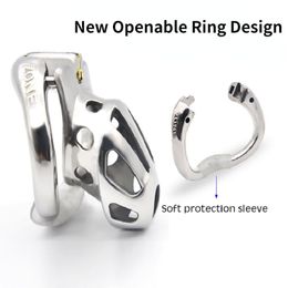 Cockrings Stainless Steel Openable Ring Design Penis Set Cock Cage Male Chastity Device Bondage Erotic Adult Sex Toys for Men Gay 230824