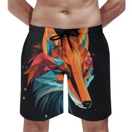 Men's Shorts Gym Cute Hawaii Swim Trunks Geometric Paper Art Men Quick Dry Running High Quality Plus Size Beach Short Pants