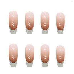 False Nails Glossy Beige Gradient Fake Super Durable And Never Splitting For Manicurist Daily Use