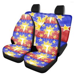 Car Seat Covers Soft Front&Rear Automobile Protector Philippines Flag Design Cover Sets For Women Easy Clean Cushion Univ