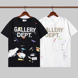 Men's T-Shirts Designer Summer Short Sleeve tshirt Galleries Tee Depts Men Women Letters luxury Los Angeles splash letter T-shirt hand short sleeve men and women te