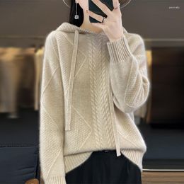 Women's Sweaters 2023 FRSEUCAG Wool Pullover Hooded Sweater Solid Color Knitted Comfortable Versatile Short Coat Top