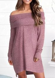 Casual Dresses Women Off Shoulder Ruffled Long Sleeve High Low Hem Mini Dress A Line Elegant Holiday Party Fall