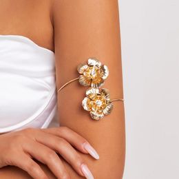 Bangle Fashion Aesthetic Design Flower Upper Arm Bbracelet Punk Opening Adjustable Cuff Bracelets For Women Jewelry