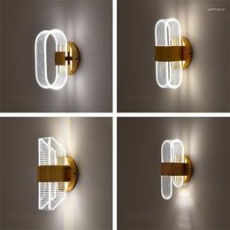 Wall Lamps Modern Lamp LED Indoor Lights For Home Warm Night Lighting Bedroom Aisle Bathroom Sconces Light Fixtures