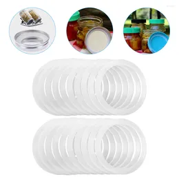 Dinnerware 20 Pcs Silicone Gasket Lids Sealing Rings Wide Mouth Mason Jars Airtight Seals Silica Gel Leak-proof Flexible Household