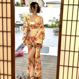 Ethnic Clothing Elegant Young Girls Evening Party Dress Japanese Yukata Kimono Bathrobe Robe Gown Vintage Geisha Cosplay Costumes Cute