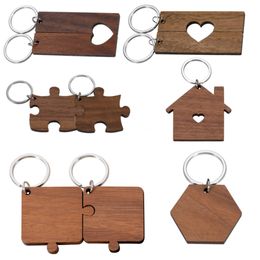 Dog Collars Leashes 10pcs Blank Wooden Pet ID Tag Pendants House Keychain Wood Keyring Handwork DIY Charm For Family Jewellery Accessories 230823