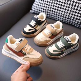 Flat shoes Young Children Shoes Spring Autumn New Kids Sneakers Girls Tennis Trainers Boys Casual Leather Cotton Shoes Running Sports Shoes L0824