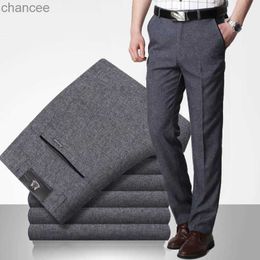 Spring Autumn New Men's Business Casual Pants Fashion Solid Gentle Thicken Trousers Male Brand Suit Pant Black Blue Grey PantLF20230824.