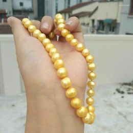 Chains Elegant South Sea 11-12mm Golden Pearl Necklace 18inch