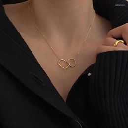 Chains 925 Sterling Silver Irregular Geometric Necklace Charm Quality Shape Pendant Choker Women's Gold Colour Fine Jewellery