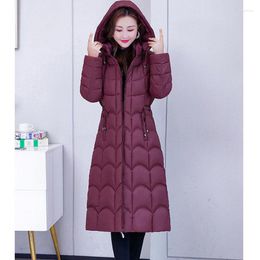 Women's Trench Coats OKXGNZ Women Winter Jackets 2023 Warm Long Parker Cotton Padded Coat Thicke Hooded 5XL Middle-aged Female Outerwear