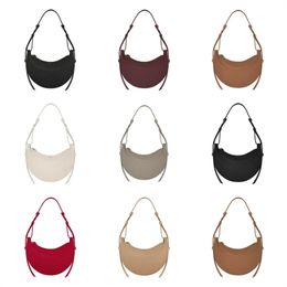 Designer zipper sealed crossbody half moon bag full grain texture/smooth calf leather tote crossbody women's handbag shoulder bag wallet 0594