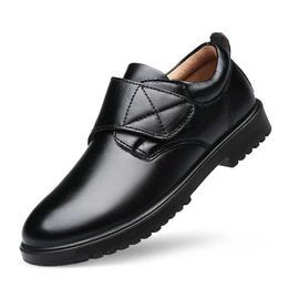 Flat shoes children's leather shoes Spring Kids School Genuine Leather For Boys British Style Boys Dress Shoes Piano Performance Wedding L0824