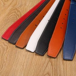 Belts 7 Colours High Quality Leather Men Male No Buckle For Women H Two Sides Female Belt Straps With Holes