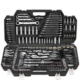 Decorative Objects Figurines Car Repair Hand Tool Set Mechanical Tools Box Socket Wrench Ratchet Screwdriver Kit Multi function 230824