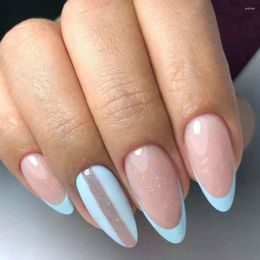 False Nails Wearable Manicure Almond Fake Fashion Pointed Head Medium Length Press On Full Cover Nail Tips Women