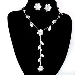 Necklace Earrings Set Charm Explosion Bride Two-piece Suit Plum Crystal Slender Chain Wedding Accessories Jewellery