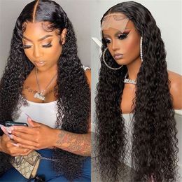 Curly Human Hair Wigs for Women 13x4 Transparent Lace Frontal Wig Pre Plucked Remy 4x4 Closure Wig Can Be Coloured