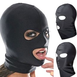 Adult Toys Sexy for Couples Fetish Open Mouth Hood Mask Head Black Games Erotic Eye BDSM Headgear Slave Bondage 230824