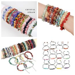 Bangle 12pc Natural Gem Stone Bracelet Irregular Crystal Stretch Chip Beads Nuggets Bracelets Bangles Quartz Wristband for Women 230824