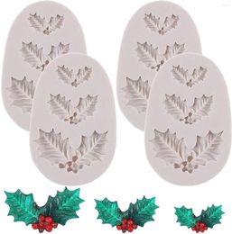 Baking Moulds Christmas Holly Leaf Shape Silicone Mold Fondant Cake Cookie Decor Tools Chocolate Cupcake Cookies Safety