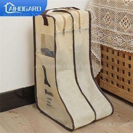 Storage Bags Boots Tote Bag Non-woven Fabric Double Zipper Visible Shoe Cover Dustproof Easy To Carry Home Accessories Tools