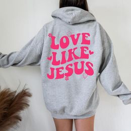 Men's Hoodies Love Like Jesus Hip-hop Hoodie Print Sweatshirt For Men And Women Oversize Fleece Big Size Street Style Sweater