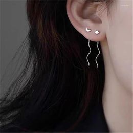 Dangle Earrings S925 Silver Needle Tassel Chain Star Moon Drop For Women Girls Personality Ear Accessories Gifts Jewelry Eh737