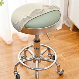 Chair Covers Removable Round Cover Bar Stool Polar Fleece Slipcover Seat Cushions Protector Solid Color Housse De Chaise