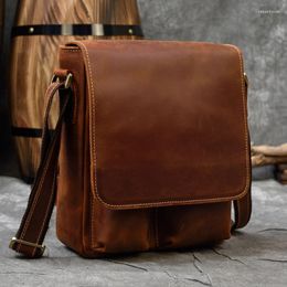 School Bags Arrivals Genuine Leather Shoulder Bag High Quality Crossbody Men Male Sling Messenger Boys