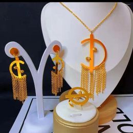 Necklace Earrings Set Ring 24K Gold Plated Dubai For Women N20016