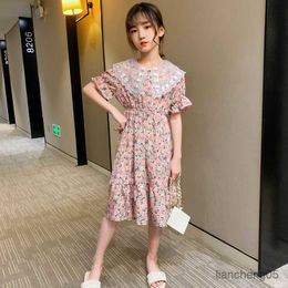 Girl's Dresses Summer teens older kid Dress For Girls Floral Pattern Casual Style Dress Teenage Girl Baby Flower Come 9 13 14yrs R230824