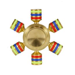 Spinning Top Rainbow Fidget Spinner Metal Finger Spinner Hand Spinner Brass For Stress Toy Spiner 230823