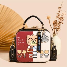 Urban Cartoon Cute Edition Small Square Bag 2023 Autumn New Travel Good Little Bear Versatile Women's Shoulder Bag