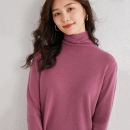 Women's Sweaters 12Colors Turtleneck Long Sleeve Women Pullovers Cashmere And Wool Knitting Jumpers Female Soft Warm Sweater