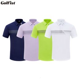 Men's Polos Golfist Summer Men Elastic Quick Dry Golf T-shirts Male Leisure Short Sleeve Golf Polo Shirts Breathable Training Tops S-XXXL 230823