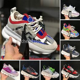 2023 Fashion Casual Shoes Italy Top 1 Quality Chain Reaction Wild Jewels Chain Link Trainer Sneakers Cherry Bluette size EUR 36-46 b4