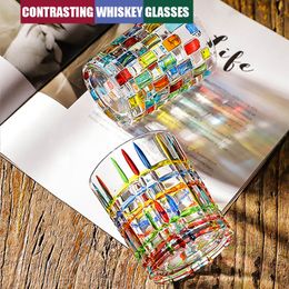 European whiskey glasses Hand-painted Colourful glasses Creative wine glasses