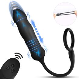 Vibrators Liquid Siliocne Anal Plug Wireless Vibrator Spermlocking ring Prostate Massager Penis Ring Butt Anus Sex Toy 230824