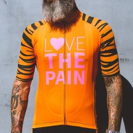 Cycling Shirts Tops Love The Pain Men Cycling Jersey Road Bike Breathable Shirt Summer Short Sleeve Quickdry Racing Clothes Maillot Ciclismo 230823