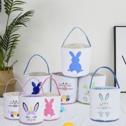 New Easter Basket Egg Decorations Party Favour Rabbit Storage Basket Hand-held Bucket Wholesale CC