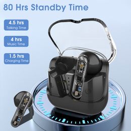 Fashion Design Transparent TWS Earphones Wireless Bluetooth 5.3 Headphones HIFI Stereo Noise Reduction Earbuds Sports Music Gaming Headsets with Mic Charging Box