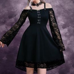 Casual Dresses Women Mediaeval Dress Plus Size Cold Shoulder Butterfly Sleeve Lace Up Masquerade Gothic Cosplay Ball Gown Costumes