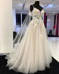 Arabic Aso Ebi Ivory Lace Beaded Beach Wedding Dress Spaghett A Line Backless Bridal Gowns Dresses ZJ