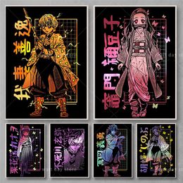 Paintings Japanese Anime "Demon Slayer" Anime Characters Series Art Canvas Painting Posters and Prints Decorate Children's Room Bar Decor 230823