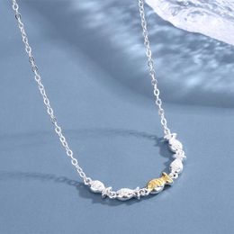 Chains FoYuan Silver Colour Online E-commerce Jewellery Fashion Personalised Creativity Gold Fish School Necklace