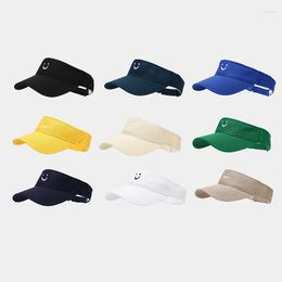 Ball Caps Women Sun Visor Hat Elastic Embroidery Smile Hollow Top Outdoor Summer Beach For Couple Adult